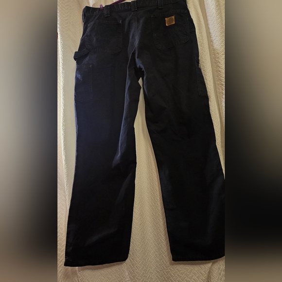 Mens Navy Carhartt Cargo Pant - Picture 3 of 13